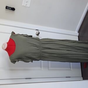 Maurices Olive Green full length dress Size XL